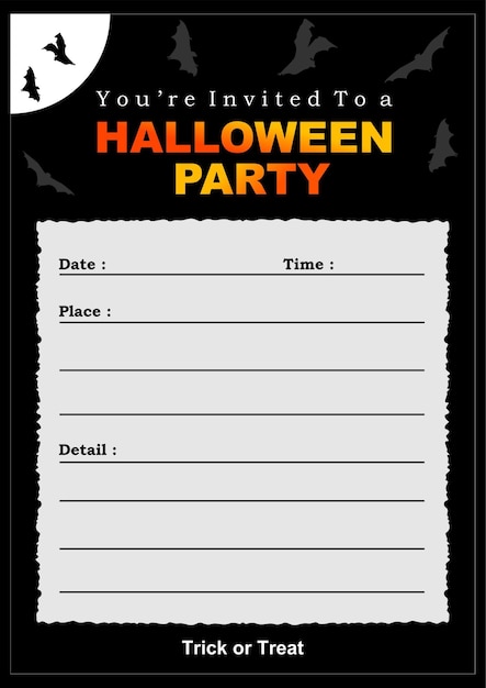 Vector halloween party invitation design with