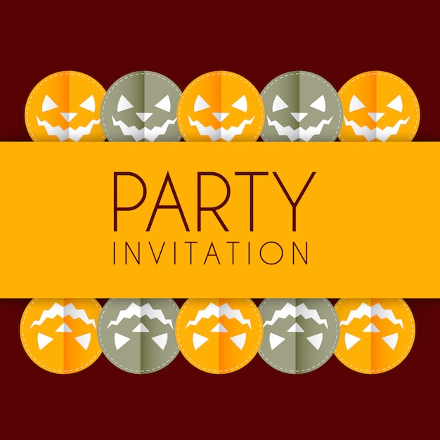 Vector halloween party invitation design