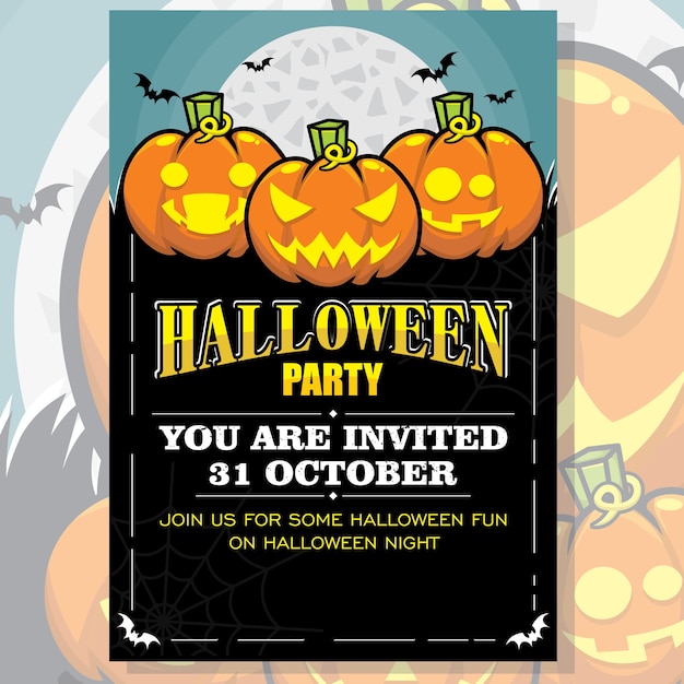 Vettore poster di invito a una festa di halloween