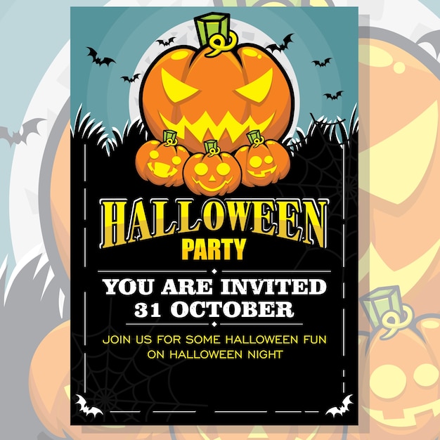 Halloween party invitation poster