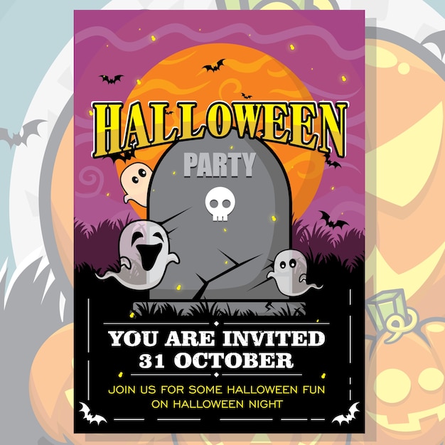 Halloween party invitation poster