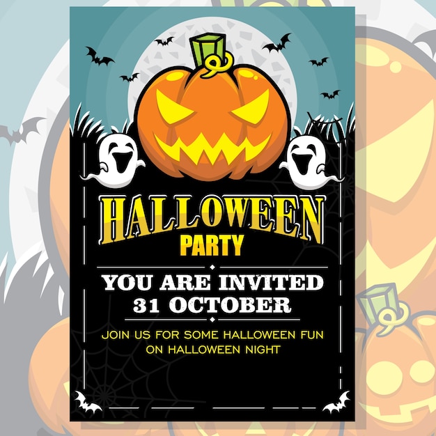 Halloween party invitation poster