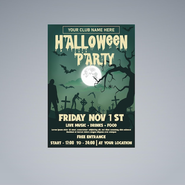 Halloween party invitation template