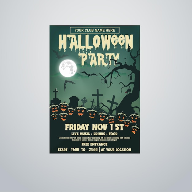 Vector halloween party invitation template