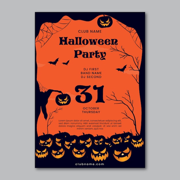 Vector halloween party invitation template