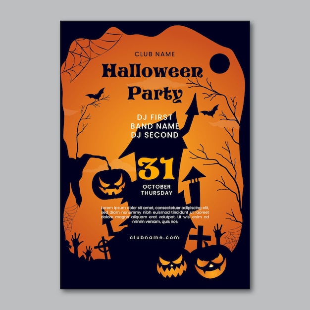 Halloween Party Invitation Template