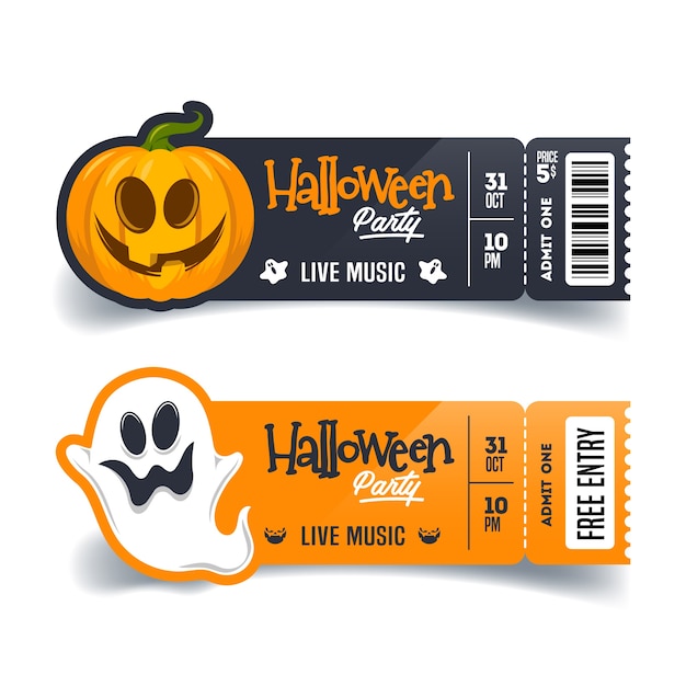 Halloween party invitation tickets