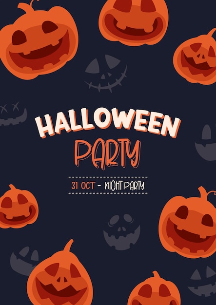 Halloween party invitations or greeting cards background Halloween illustration template for design