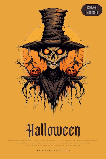 Halloween party invitations or greeting cards halloween pumpkins halloween scary template witch