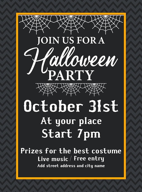 Halloween party night poster flyer social media post design