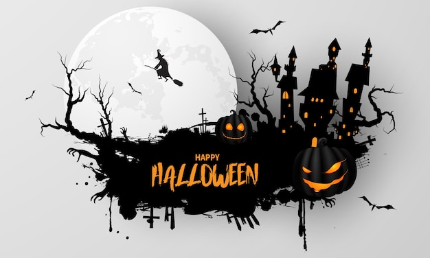 Halloween party poster. carnival background concept design