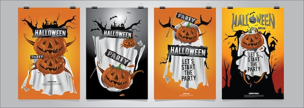 Halloween party poster design template