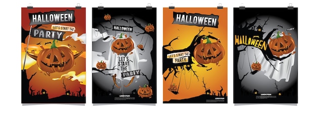 Halloween party poster design template