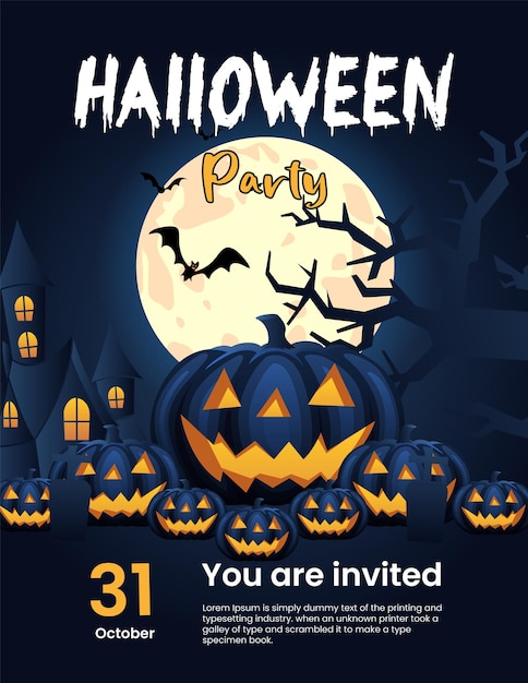 Halloween party poster design