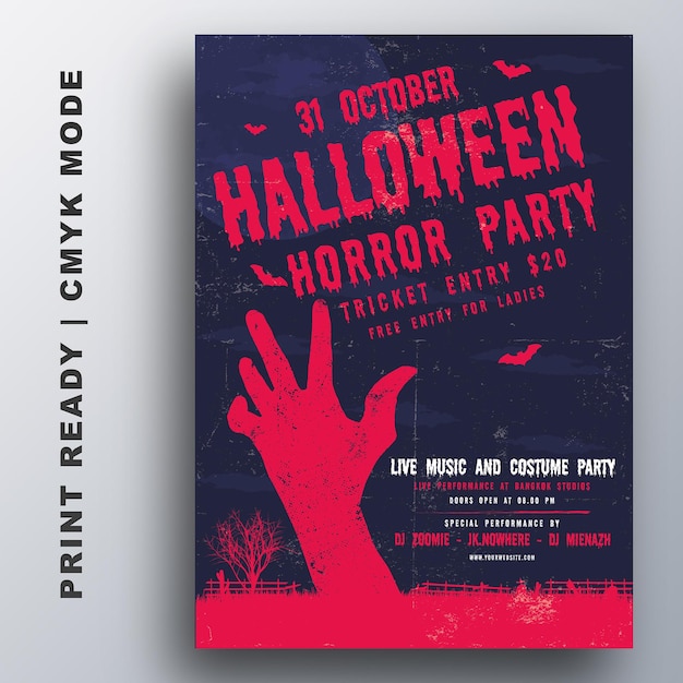 Halloween Party Poster Flyer Design Template