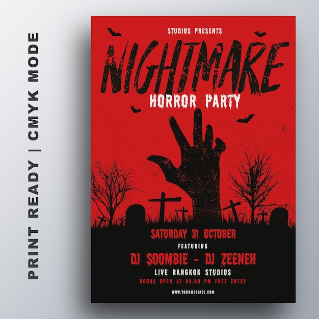 Halloween Party Poster Flyer Design Template