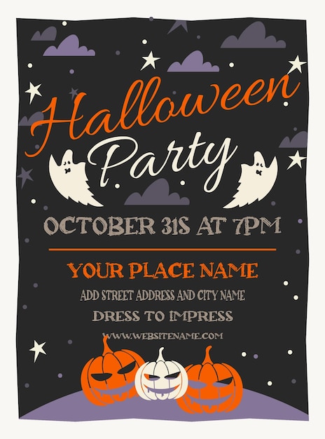 Halloween party poster flyer of sociale media postontwerp