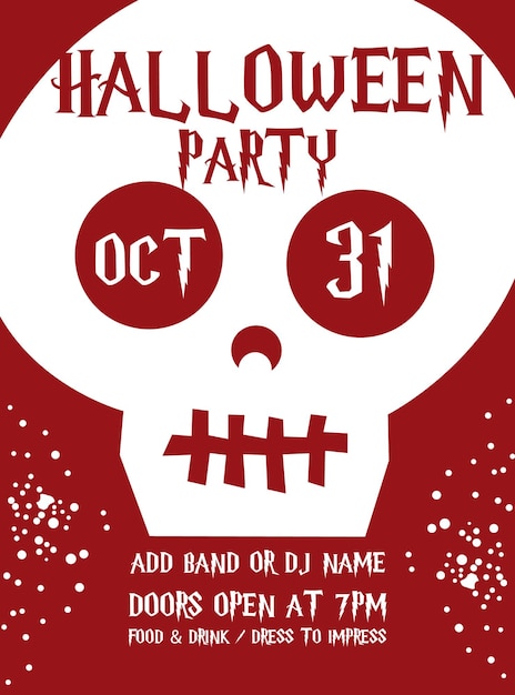 Halloween party poster flyer or social media post design