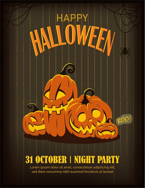 Halloween party poster or flyer template