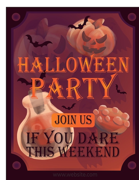 HALLOWEEN PARTY poster sjabloon rerto stijl vintage show