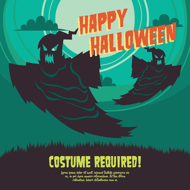 Vector halloween party poster template