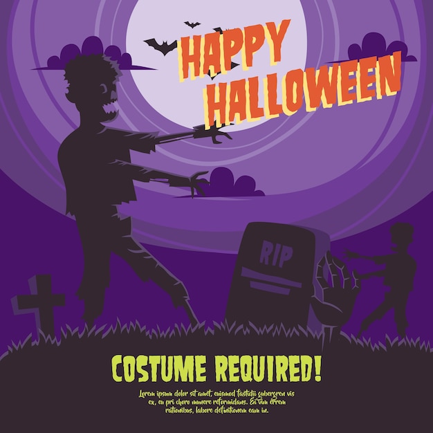 Halloween party poster template