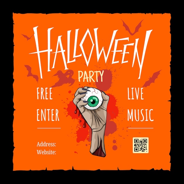 Halloween party promotie social media banner sjabloon ontwerp