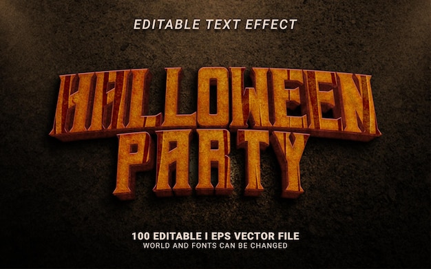 Vector halloween party text effect style