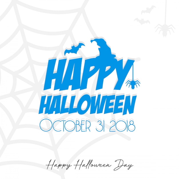 Halloween Party typographic design with white background