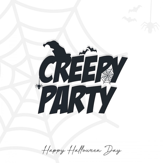 Halloween Party typographic design with white background