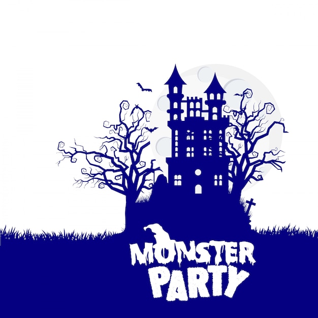 Halloween Party typographic design with white background