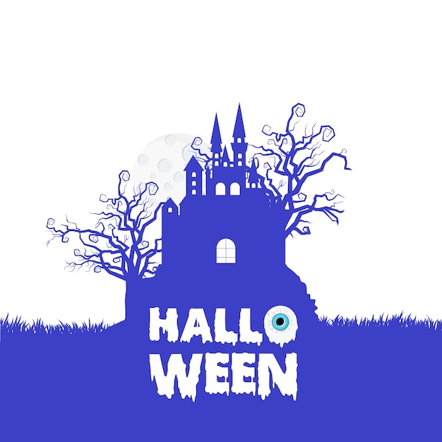 Halloween Party typographic design with white background