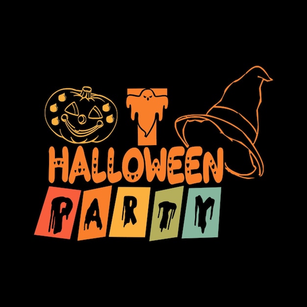 Tシャツのハロウィーンパーティーのタイポグラフィレタリング