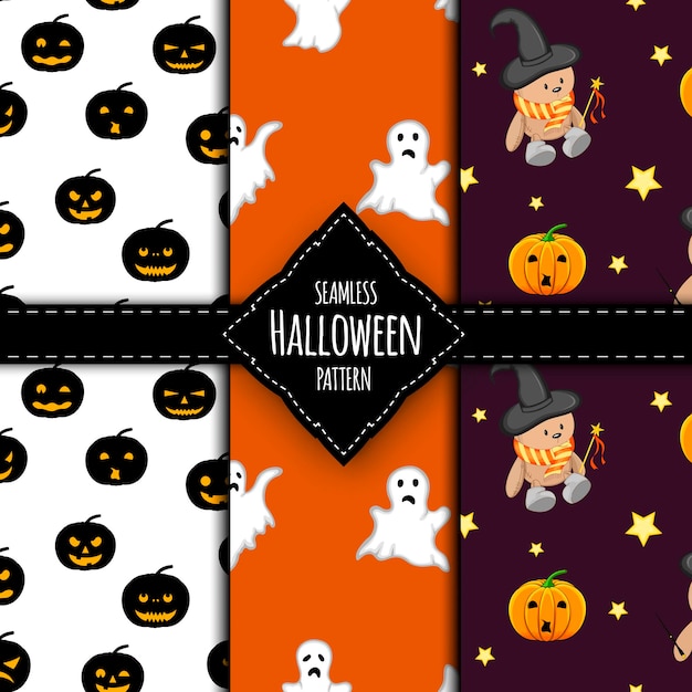 Halloween patroon ingesteld. cartoon-stijl. vector illustratie.