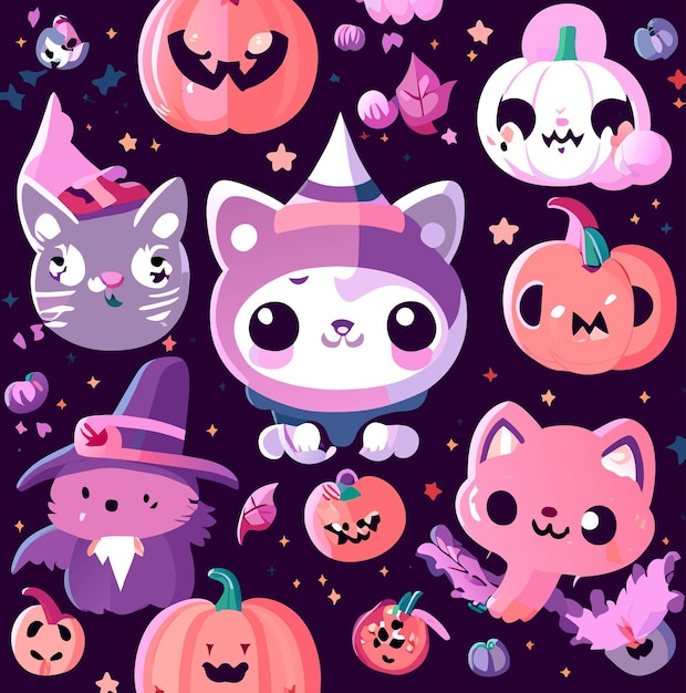 Halloween pattern cute halloween pattern kawaii halloween pattern