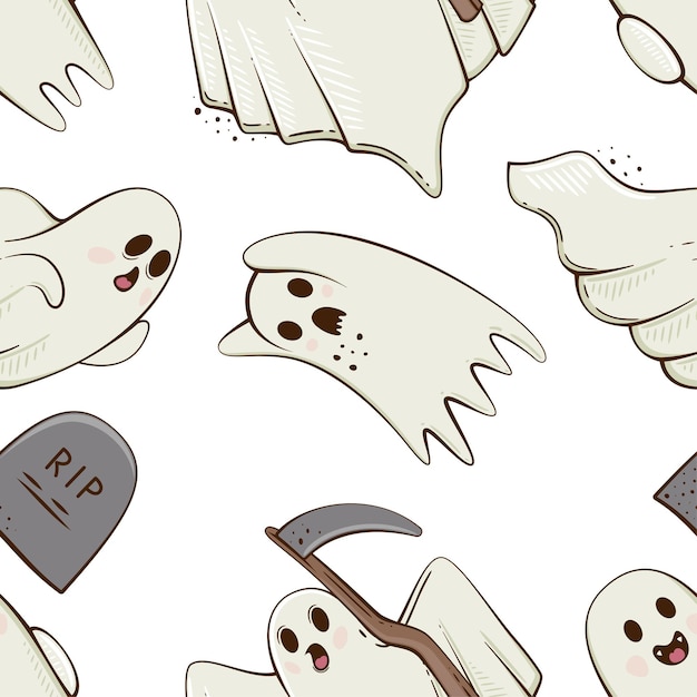 Halloween Pattern design Ghosts Scary Pumpkin Evil Background