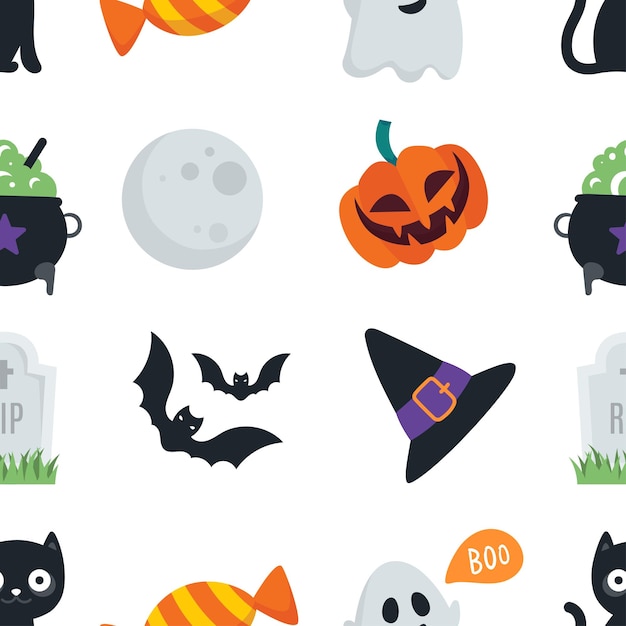 Vector halloween pattern with color