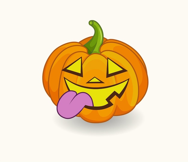 Halloween-personage in cartoonstijl glimlachend pompoenhoofd voor halloween-feest