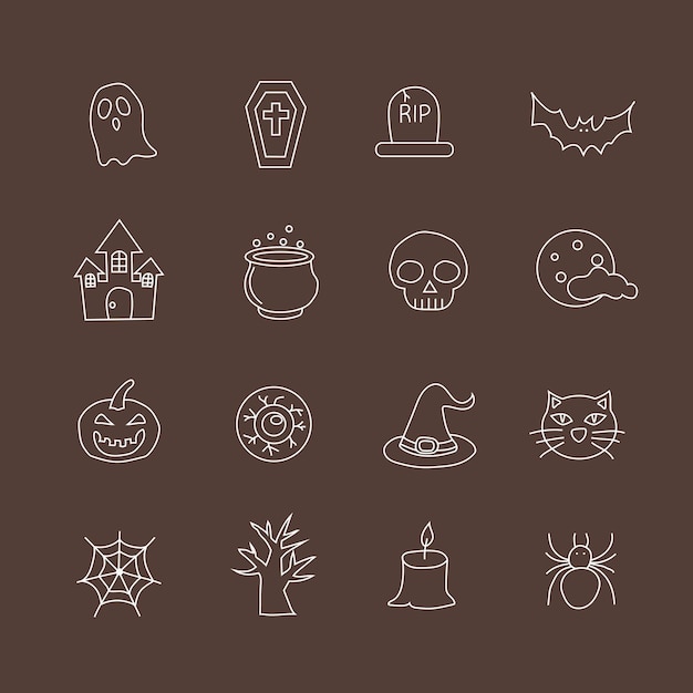 Halloween-pictogrammen. Vectorreeks. Alle elementen zijn geïsoleerd
