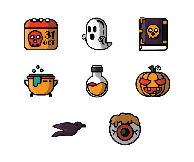 Halloween-pictogrammen vectorreeks