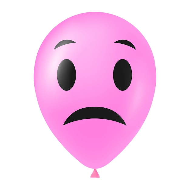 Halloween pink balloon illustration with scary and funny face