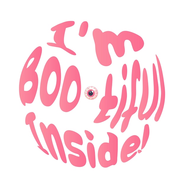 Halloween pink funny lettering print funny joke Vector illustration