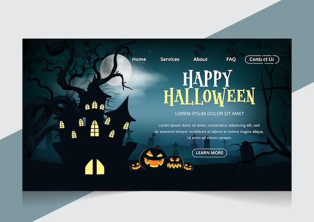 Vector halloween of pirates concept of landing page design template