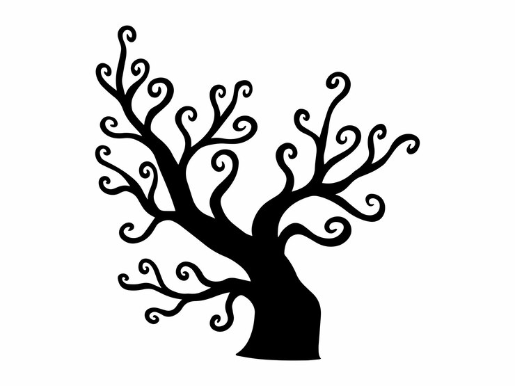 Vector halloween plant silhouette for decoration