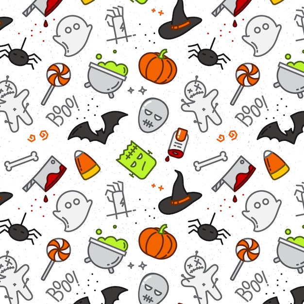 Vector halloween platte patroonkleur