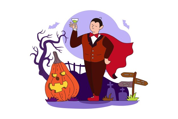 Halloween platte vectorillustratie