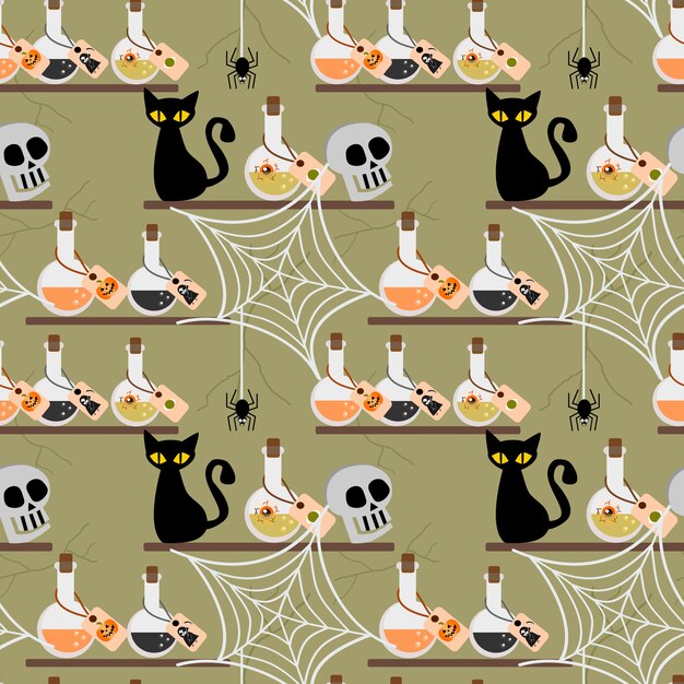 Vector halloween poison seamless pattern