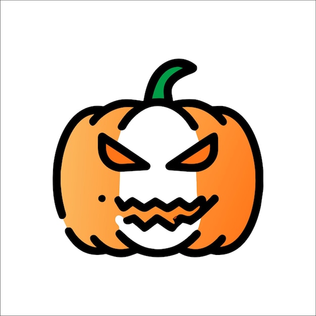 Halloween pompoen clipart hand getrokken cartoon sticker pictogram concept geïsoleerde illustratie