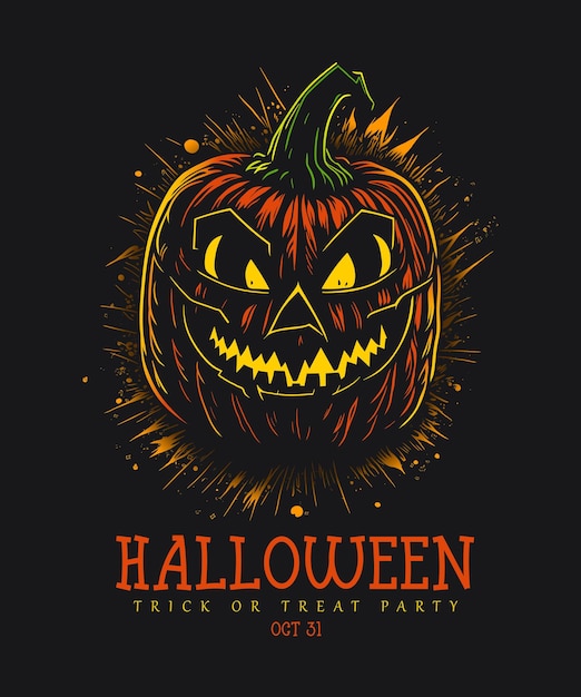 Halloween pompoen donkere vectorillustratie