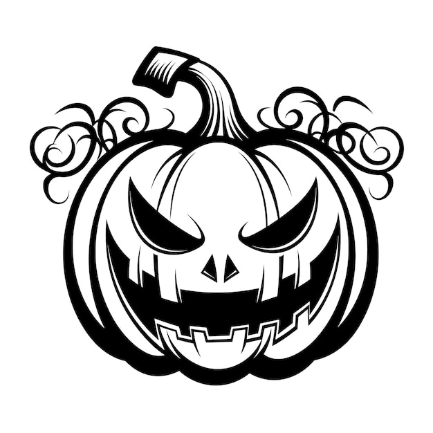 Halloween pompoen illustratie geïsoleerd op witte achtergrond voor Tshirt logo